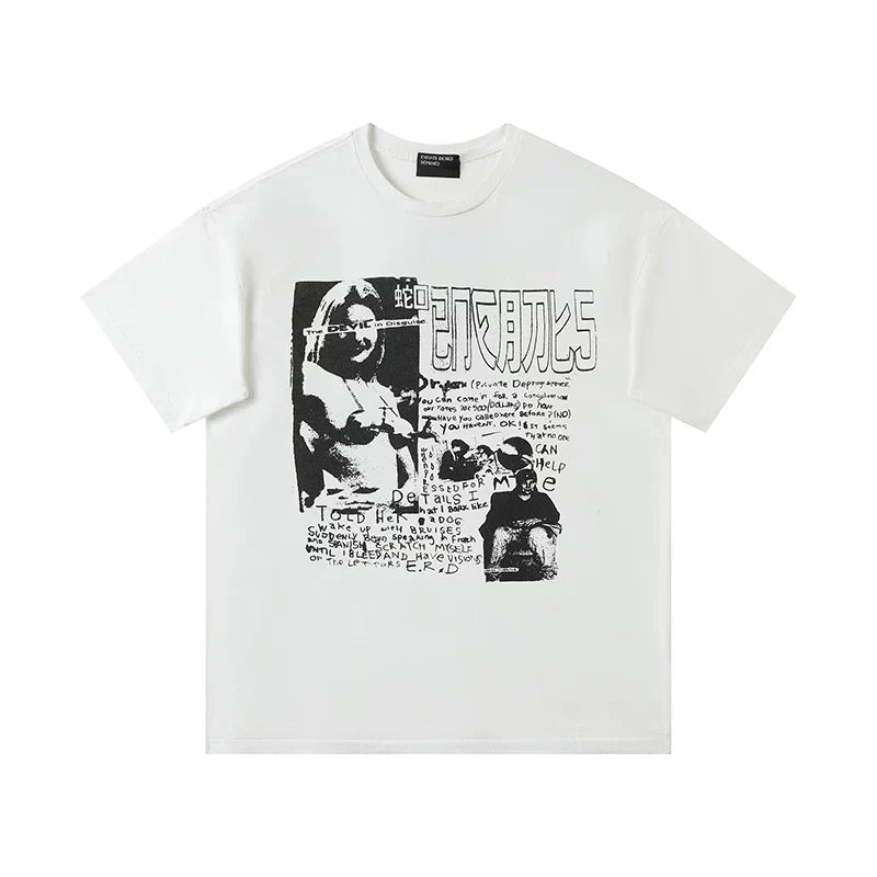 Enfants Riches Déprimés Gothic Collage & Multi-Photo T-Shirt - Cream