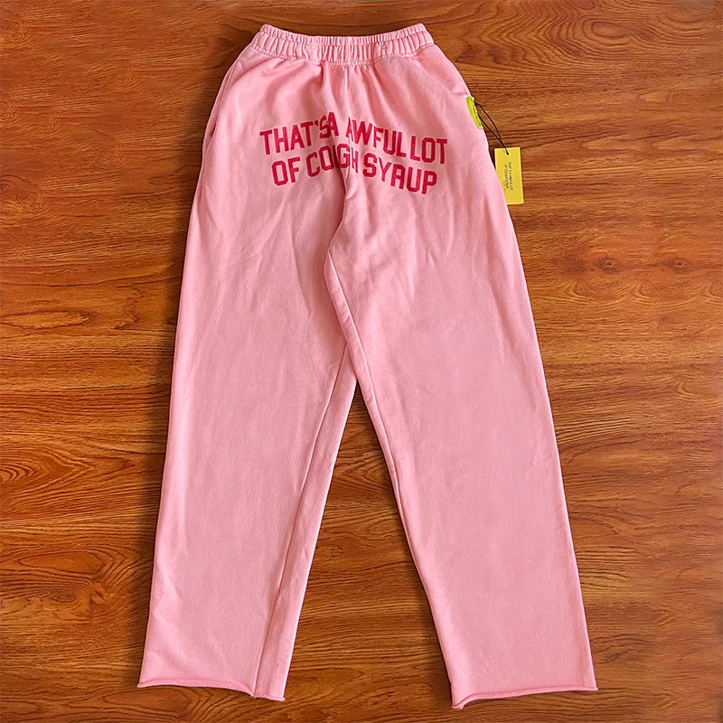 That's A Awful Lot Of Cough Syrup Classic Logo Sweatpants - Pink / Dark Red