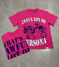 That's A Awful Lot Of Cough Syrup Persona Collage T-Shirt - Hot Pink