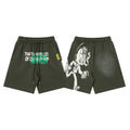 That's A Awful Lot Of Cough Syrup Cartoon Mascot Sweatshorts - Dark Green