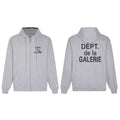 Gallery Dept. "Dépt. de la Galerie" Zip Hoodie – Grey French Print, Oversized Fit