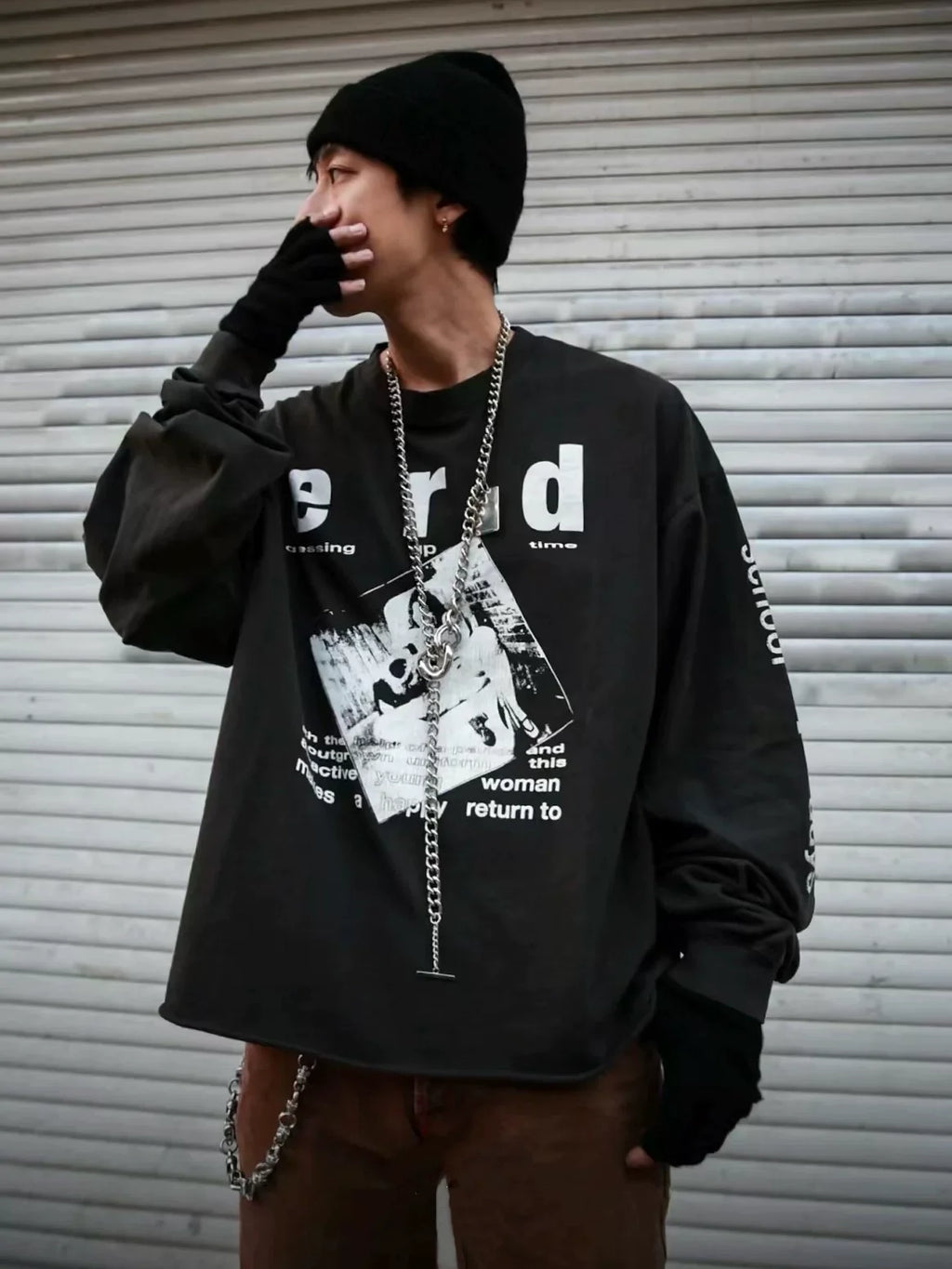 Enfants Riches Déprimés "e r d" Collage Long-Sleeve  - Black