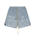 RHUDE Signature Script Logo Athletic Shorts - Slate Grey / White