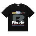 RHUDE Racing Motif Graphic Print T-Shirt - Black