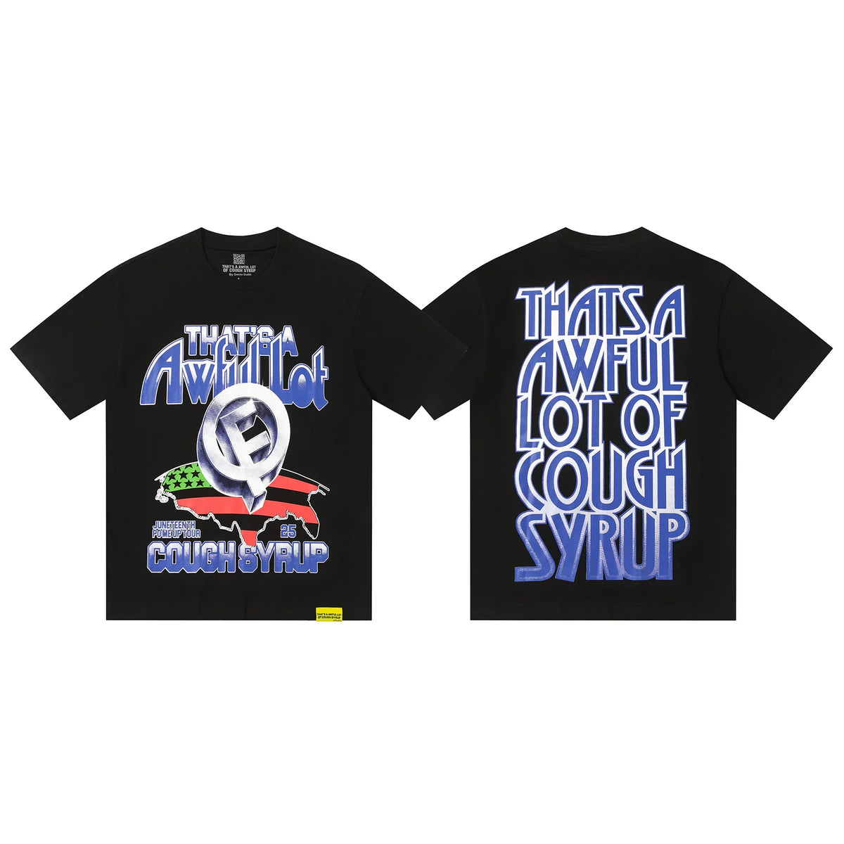 That's A Awful Lot Of Cough Syrup Texas Map Graphic T-Shirt - Black