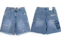 Gallery Dept. Raw-Edge Paint Splatter Denim Shorts - Medium Blue