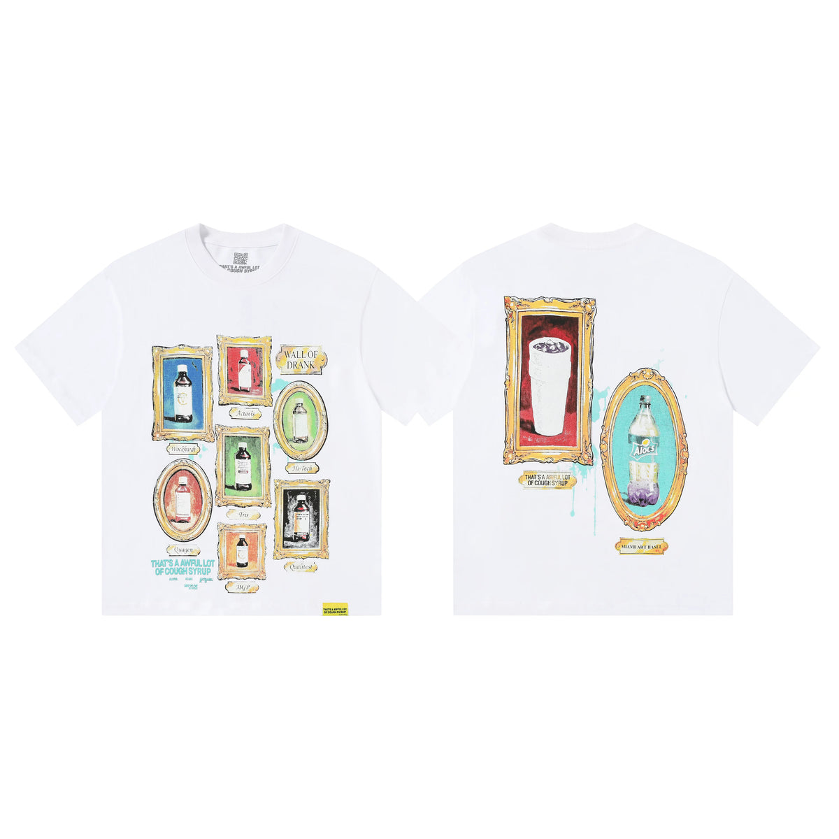 That's A Awful Lot Of Cough Syrup Framed Sipper T-Shirt - White