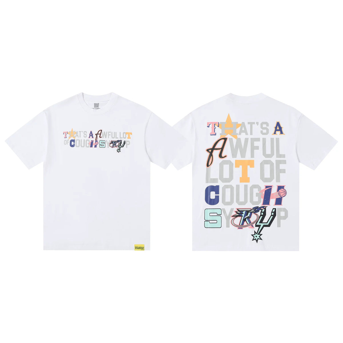 That's A Awful Lot Of Cough Syrup Star Typography T-Shirt - White