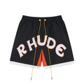 RHUDE Arch Logo Drawstring Athletic Shorts - Black