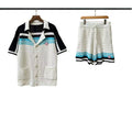 Casablanca Knit Set - White / Black / Blue