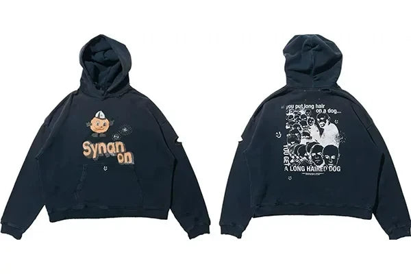 PALY Hollywood "Synanon" Vintage Graphic Hoodie - Black