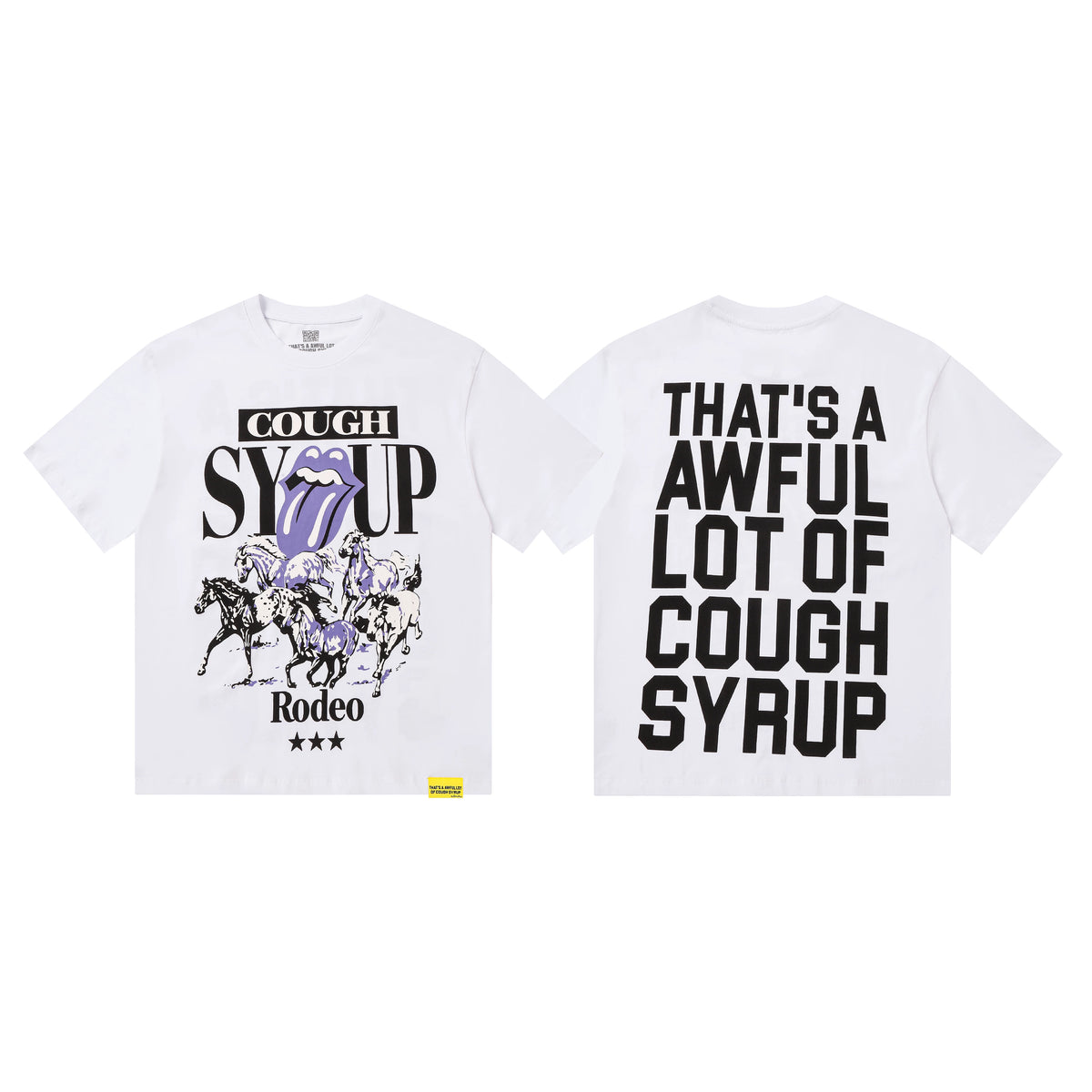 That's A Awful Lot Of Cough Syrup Rodeo Graphic T-Shirt - White