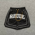 RHUDE Piping Arch Logo Drawstring Athletic Shorts - Black