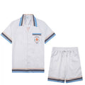 Casablanca Blue Striped Trim Set - White / Blue