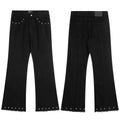 Enfants Riches Déprimés Studded Hem Flare Jeans - Dark Navy