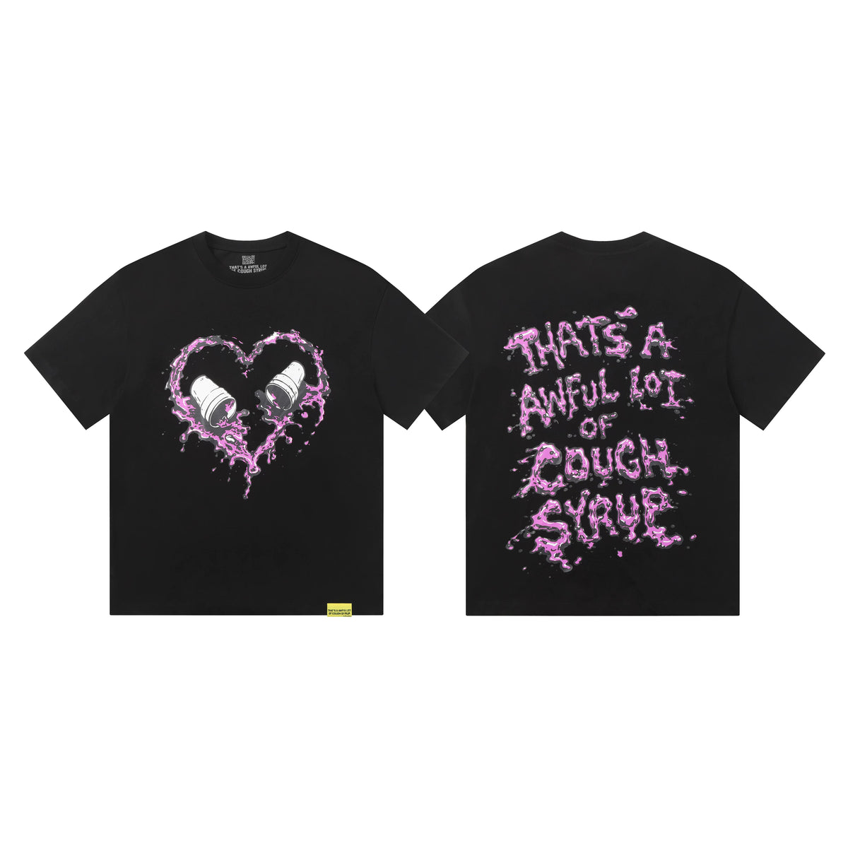 That's A Awful Lot Of Cough Syrup Dripping Heart T-Shirt - Black