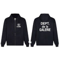 Gallery Dept. "Dépt. de la Galerie" Zip Hoodie – White French Print, Oversized Fit