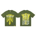 That's A Awful Lot Of Cough Syrup Rib Cage Graphic T-Shirt - Military Green