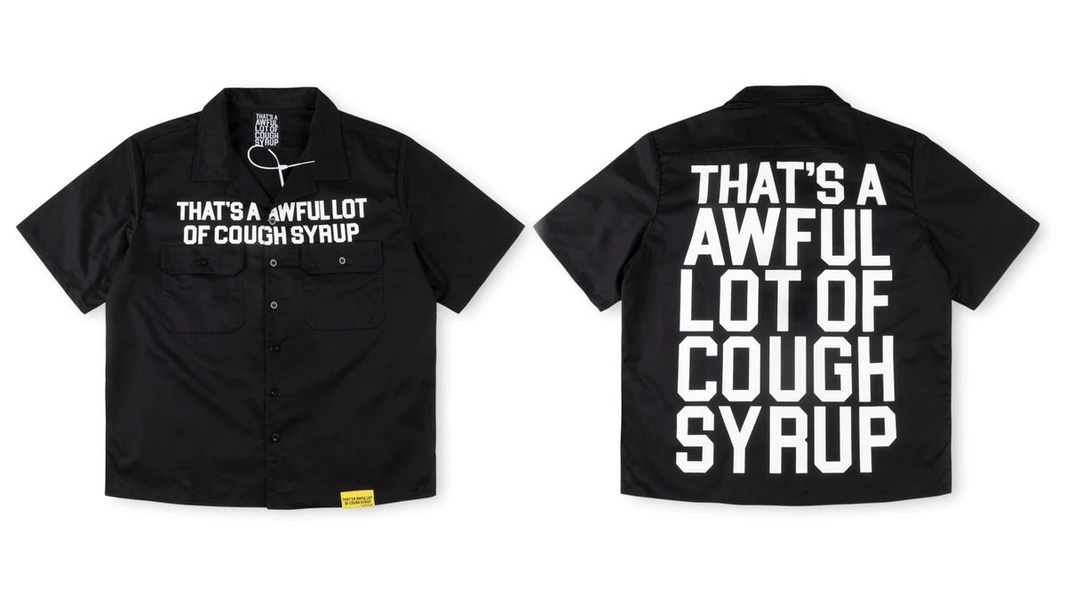 That's A Awful Lot Of Cough Syrup Classic Bold Button-Down Shirt - Black