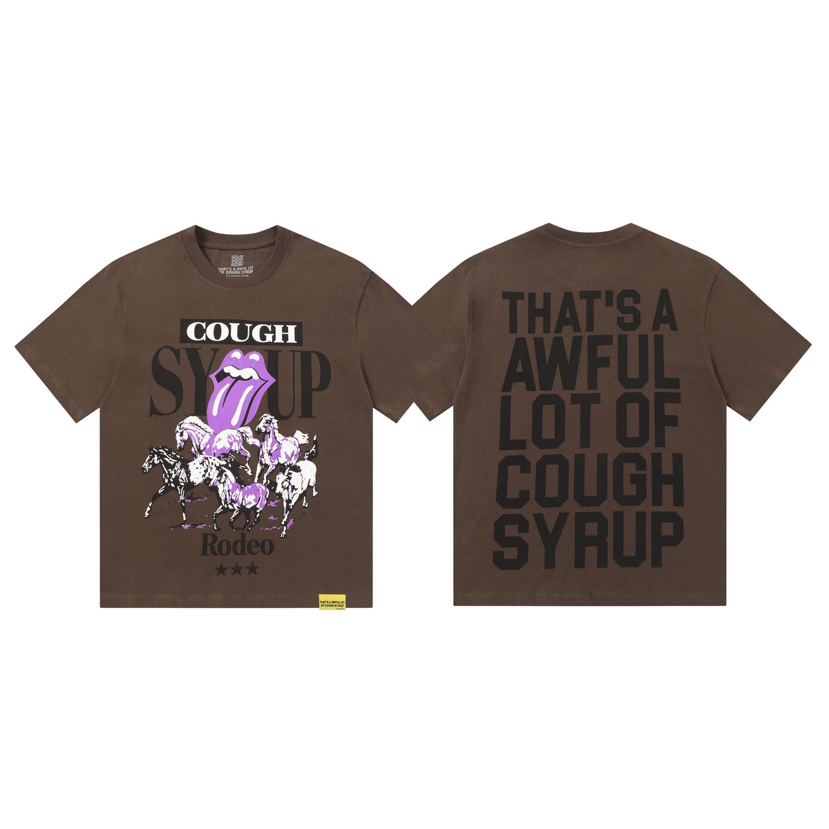 That's A Awful Lot Of Cough Syrup Rodeo Graphic T-Shirt - Brown