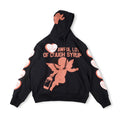That's A Awful Lot Of Cough Syrup Angel Heart Hoodie - Black / Peach
