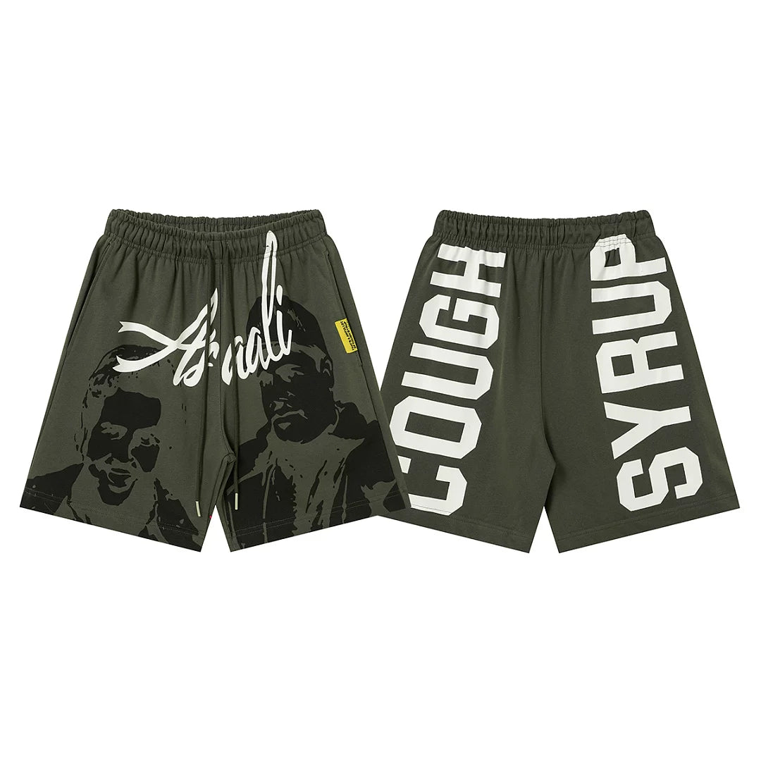 That's A Awful Lot Of Cough Syrup Portrait Side Logo Sweatshorts - Dark Green