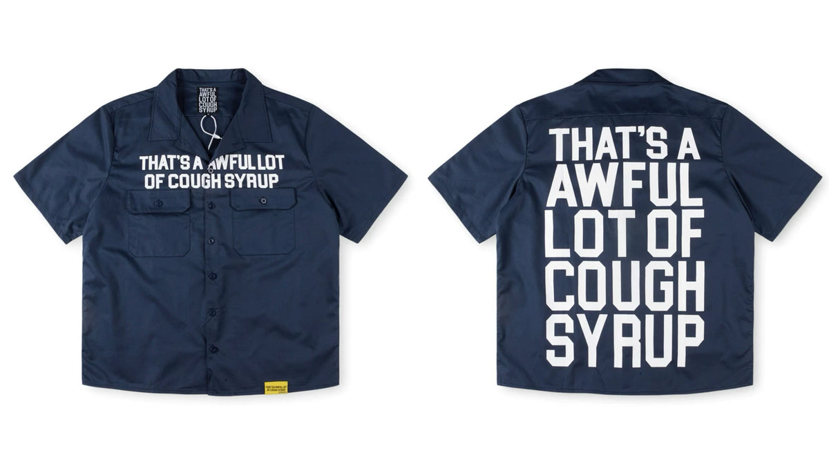 That's A Awful Lot Of Cough Syrup Classic Bold Button-Down Shirt - Navy