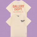 Gallery Dept. Hollywood Logo Short Sleeve T-Shirt - Cream/Orange