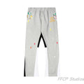Gallery Dept. "DEPT. de la GALERIE" Paint Splatter Contrast Panel Sweatpants - Heather Grey