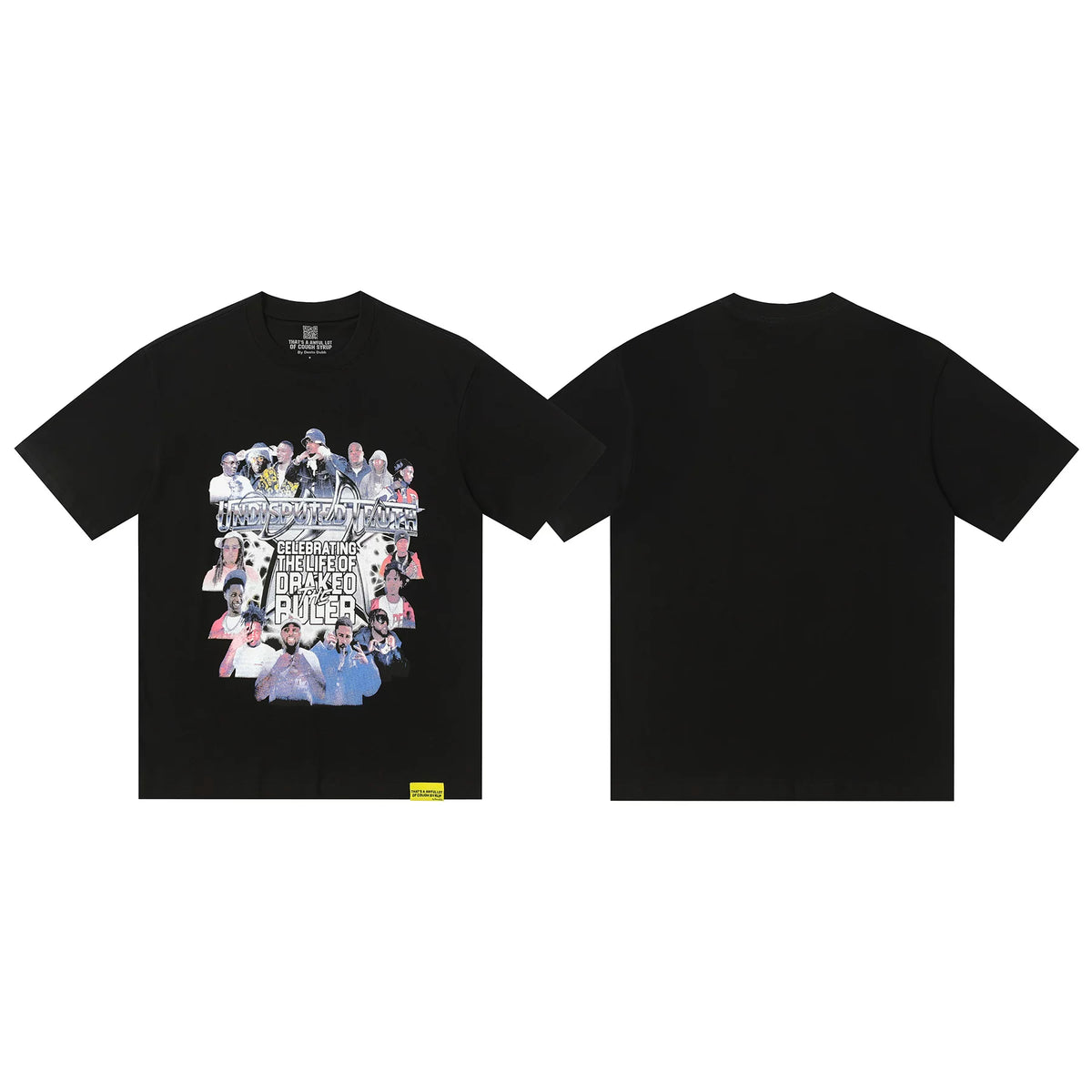 That's A Awful Lot Of Cough Syrup Photo Collage Graphic T-Shirt - Black
