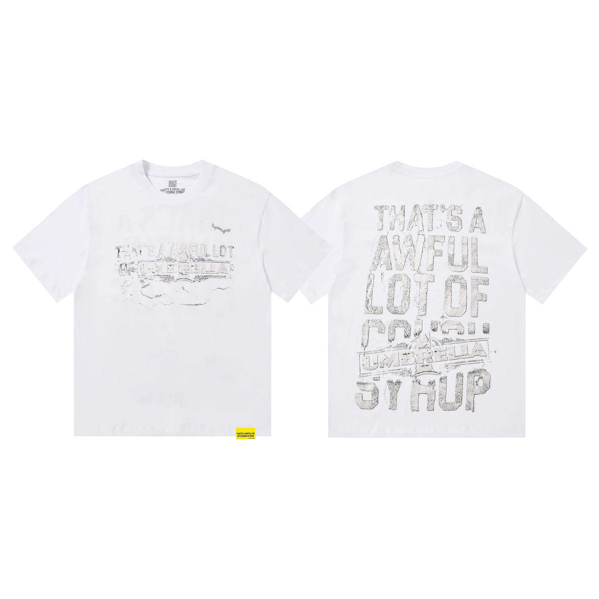 That's A Awful Lot Of Cough Syrup Umbrella Graphic T-Shirt - White