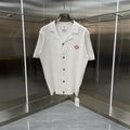 Casablanca Ribbed Knit Button-Down Shirt - White