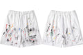 Gallery Dept. Heavy Paint Splatter & Logo French Terry Shorts - White