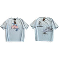 PALY Hollywood Spider & Vintage Collage Graphic T-Shirt - Light Blue