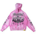 That's A Awful Lot Of Cough Syrup ALOCS Tribale Full-Zip Hoodie - Pink / Wash