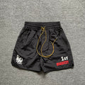 RHUDE Racing Graphic Zip Pocket Athletic Shorts - Black