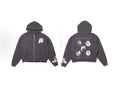 Enfants Riches Déprimés Chest Graphic & Back Photo Grid Zip-Up Hoodie - Washed Black