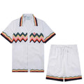 Casablanca Chevron Wave Stripe Set - White / Multi