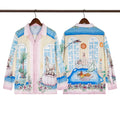 Casablanca Mediterranean Villa & Pool Silk-Style Shirt - Multi