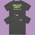 Gallery Dept. Striped Hollywood Logo Short Sleeve T-Shirt - Black/White