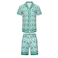 Casablanca Green Architectural Line-Art Set - Green / White