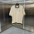 Casablanca Diamond Monogram Knit Polo Shirt - Off-White