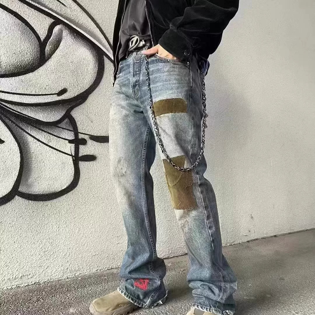 Enfants Riches Déprimés Patchwork Distressed Denim Jeans - Vintage Blue