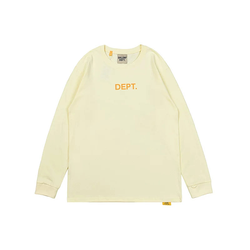 Gallery Dept. Minimalist DEPT. Logo Long Sleeve T-Shirt - Cream/Orange