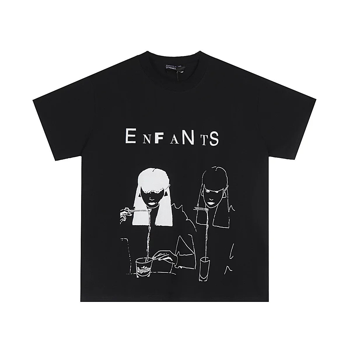Enfants Riches Déprimés "Enfants" Dual Line Art T-Shirt - Black
