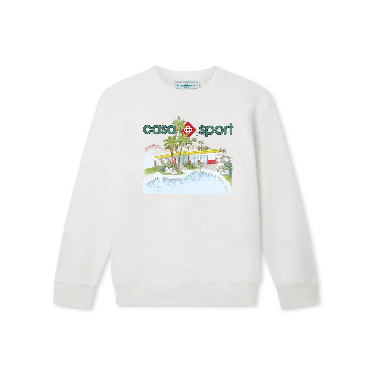 Casablanca Casa Sport Swimming Pool Graphic Sweatshirt - White