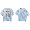 PALY Hollywood Vintage Equestrian Graphic T-Shirt - Light Blue