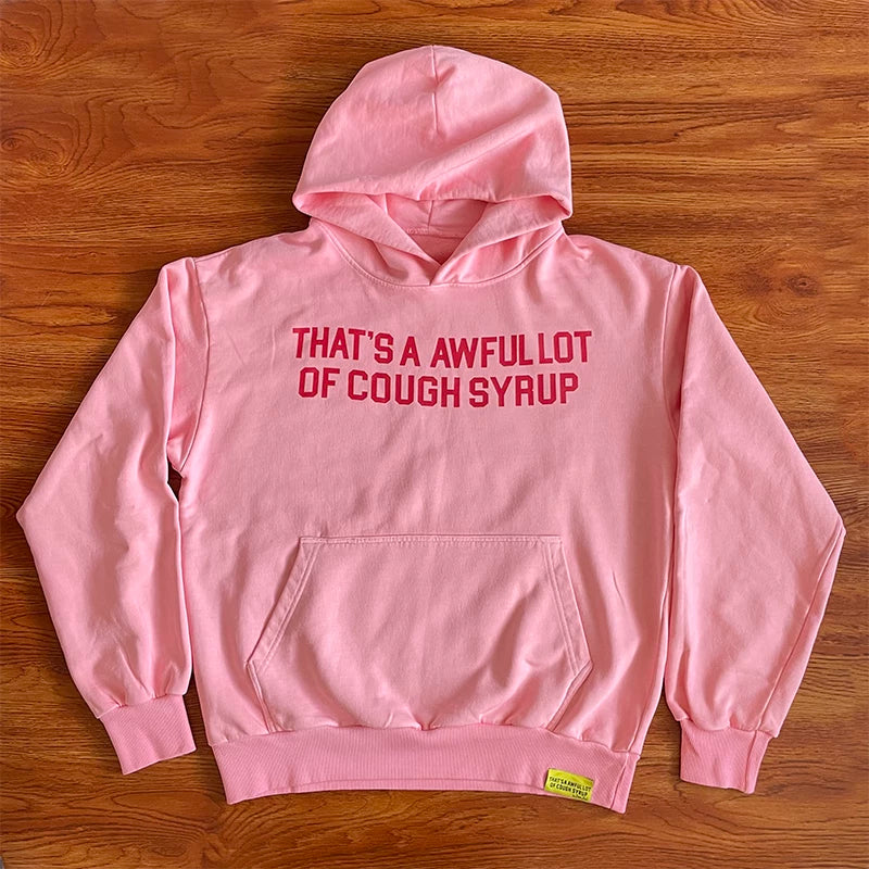 That's A Awful Lot Of Cough Syrup Classic Logo Hoodie - Pink / Dark Red