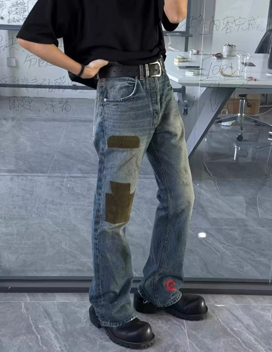 Enfants Riches Déprimés Paint Splatter & Patch Denim Jeans - Blue