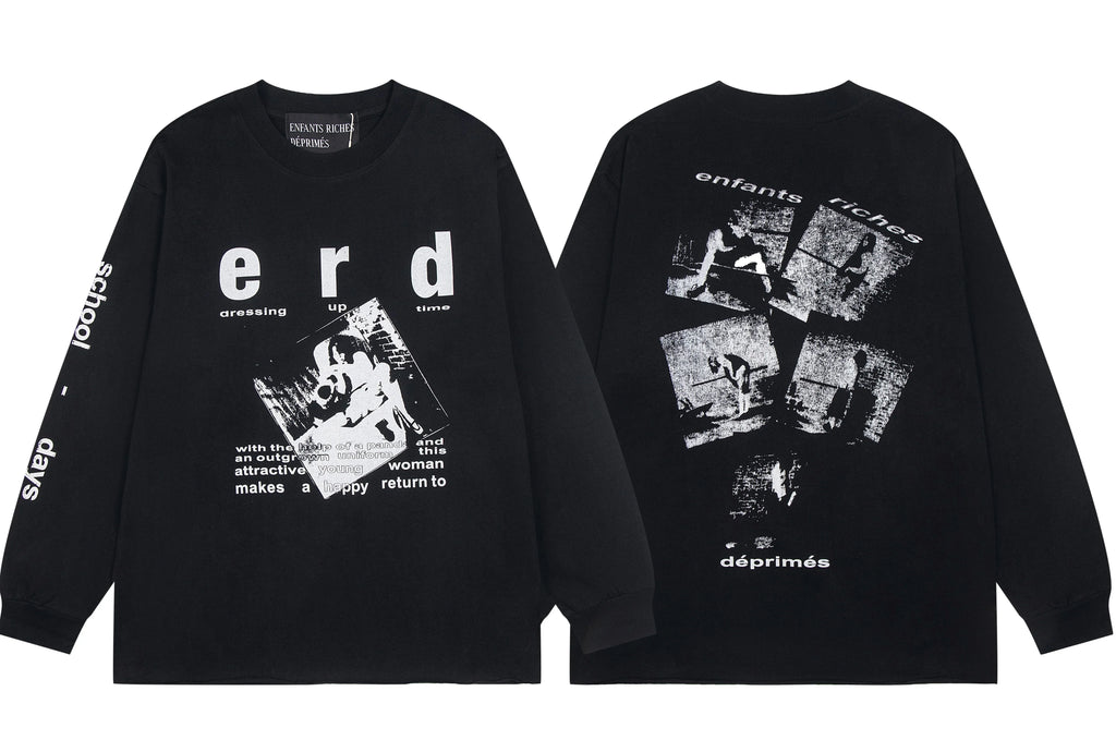 Enfants Riches Déprimés "e r d" Collage Long-Sleeve  - Black